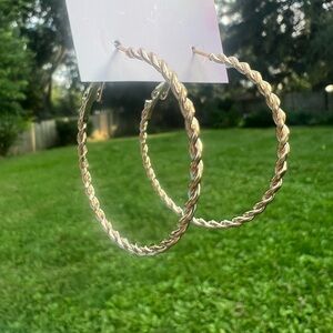 Twisted Gold Hoops 2 inch